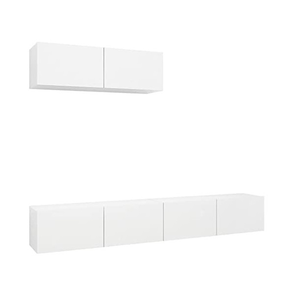 TALCUS Home Hardware Businese Lot de 3 meubles TV en bois dingénierie Blanc