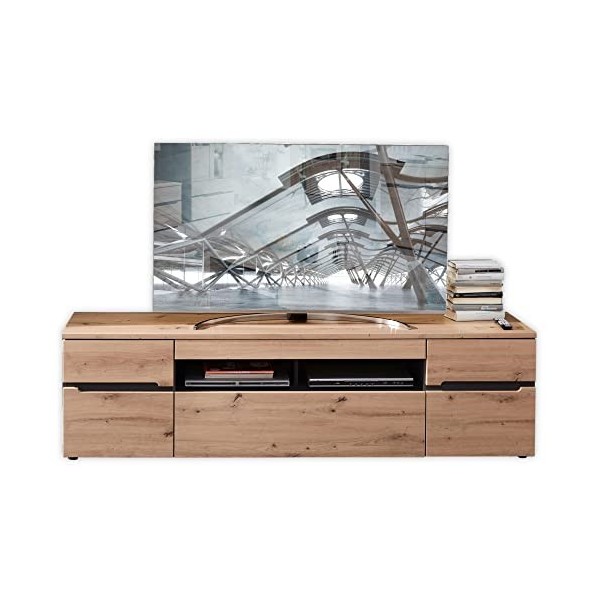 Stella Trading Bas de la Marque Memphis-Aspect chêne Artisan-Graphite-Meuble TV Moderne avec tiroir et Beaucoup despace de R