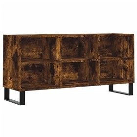 Annlera Meuble TV Chêne Fumé 103,5x30x50 cm Bois dingénierie Classique Banc TV Décorer Pièce Minimaliste Armoire TV Fonction