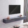FPIGSHS Console Multimédia Murale 120/150cm, Meuble TV Armoire Murale Lowboard, Étagères De Décodeur TV AVCE 2 Tiroirs,Suppor