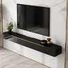 FPIGSHS Console Multimédia Murale 120/150cm, Meuble TV Armoire Murale Lowboard, Étagères De Décodeur TV AVCE 2 Tiroirs,Suppor