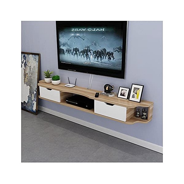 StrOux Meuble TV Flottant Meuble Meuble TV Meuble TV Mural pour Salon Console TV Meuble TV Meuble Mural 3 Compartiments pour
