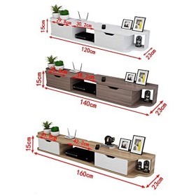 StrOux Meuble TV Flottant Meuble Meuble TV Meuble TV Mural pour Salon Console TV Meuble TV Meuble Mural 3 Compartiments pour 