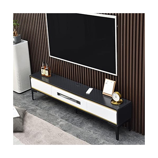 Meuble TV Mural Meuble TV Flottant - Etagère TV Haning Murale avec 2 Tiroirs, Etagère de Rangement Multimédia Flottante pour 