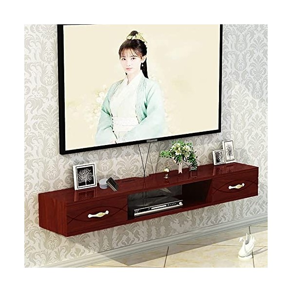 Meuble de télévision Mural, Meuble de télévision Flottant pour Salon, Support de décodeur de télévision Multifonction Mural p
