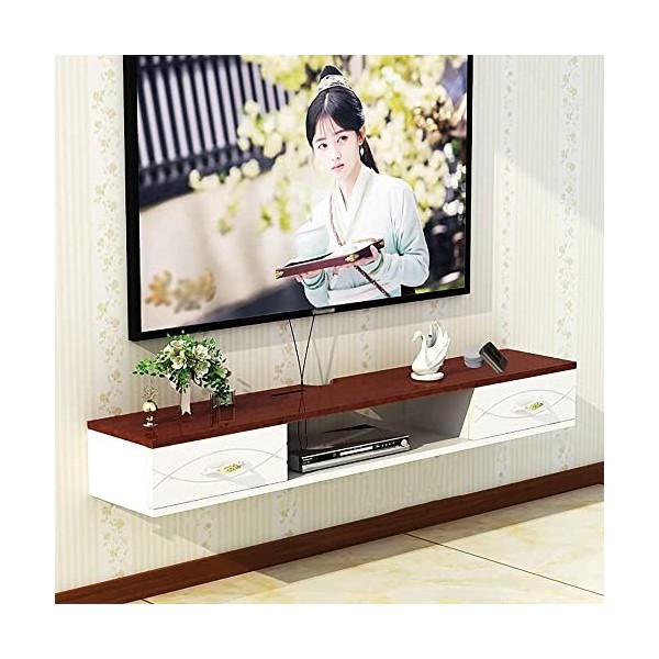 Meuble de télévision Mural, Meuble de télévision Flottant pour Salon, Support de décodeur de télévision Multifonction Mural p