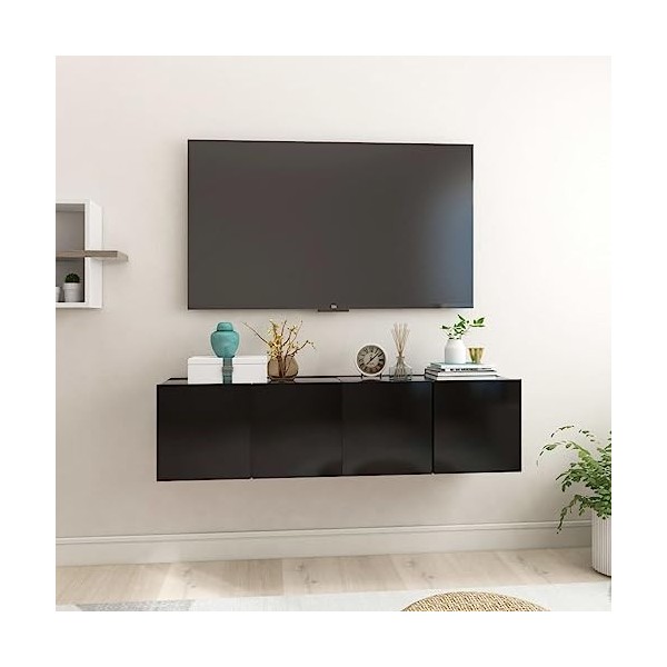 vidaXL 2X Meubles TV Suspendus Muraux Flottants Centres de Divertissement Armoires Basses Salon Salle de Séjour Intérieur Noi