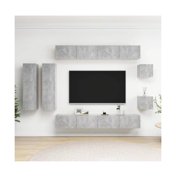 VEEKI Meuble TV, Meuble TV Suspendu, Meuble, Meuble TV avec Rangement，Meuble Industriel, Convient pour Salon ou Chambre, Ense