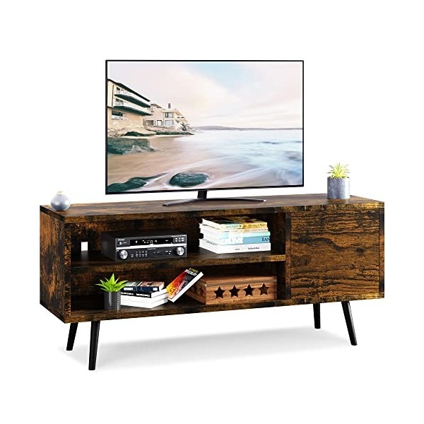 Shintenchi, Meuble rétro avec Rangement pour TV jusquà 55", Marron Rustique