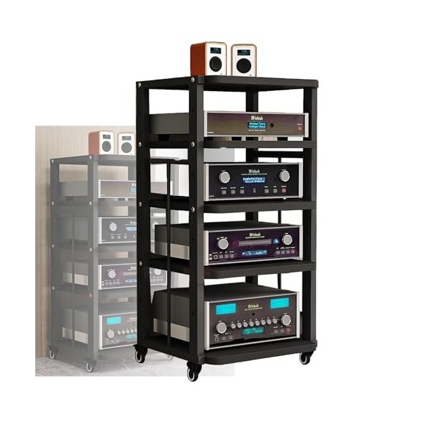 Support Audio Amovible À 5 Étagères, Support Dangle, Tour De Support Audio Stéréo, Étagères Réglables, Supports De Rangement