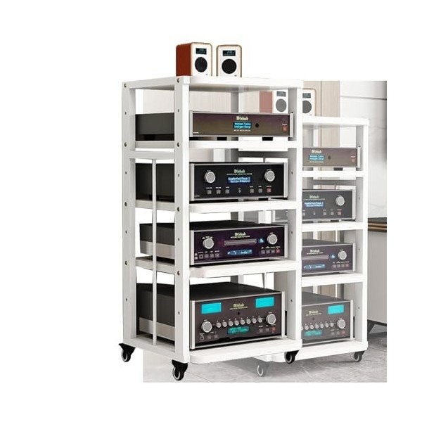 Support Audio Amovible À 5 Étagères, Support Dangle, Tour De Support Audio Stéréo, Étagères Réglables, Supports De Rangement