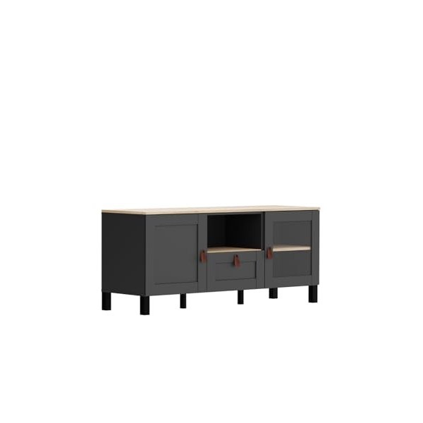 BLACK RED WHITE® Modeo Meuble TV bas - Style scandinave et moderne - 150 x 48 cm - Pour salon, salle à manger
