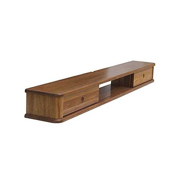 Meuble TV Flottant, Console TV en Bois avec Deux Tiroirs À Portes Coulissantes, pour Salon Salle De Divertissement Bureau/Bla