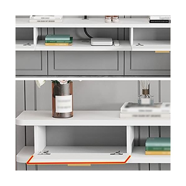 Étagère de Rangement multimédia pour Meuble TV Flottant, Meuble de télévision Mural à Double tiroir avec Trou de Fil, sappli