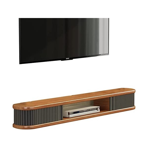 URBERY Meuble TV Industriel 47,2/55,1 Pouces, décodeur Mural pour Meuble TV, Console Centrale de divertissement/140 cm B/B
