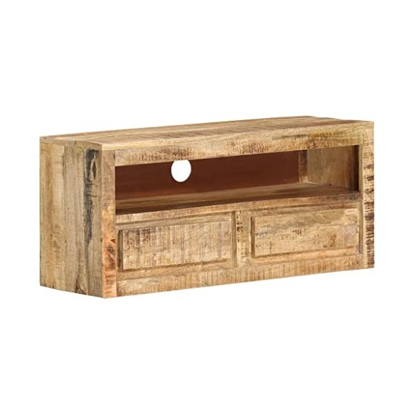 Meuble TV 88x30x40 cm bois massif manguier