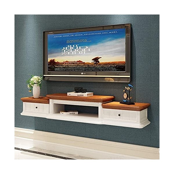 ESGT Console Multimédia Murale pour Lecteur DVD Blu-Ray, Support De Télévision, Boîtier De Télévision par Satellite, Décodeur