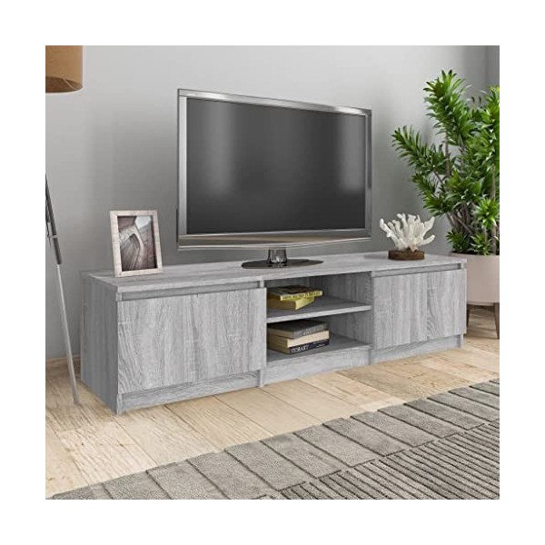 Meuble TV Sonoma gris 140x40x35,5 cm Bois dingénierie