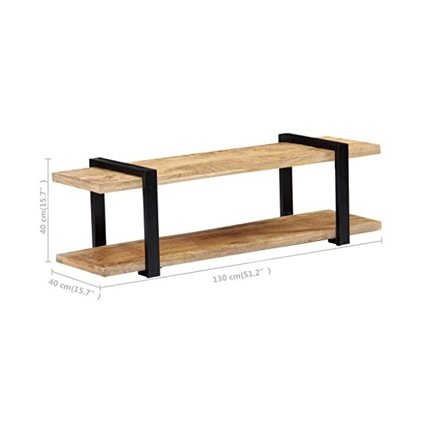 Meuble TV 130 x 40 x 40 cm en manguier massif