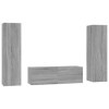 DCRAF Home Hardware Businese Meuble TV 3 pièces en bois Sonoma Gris