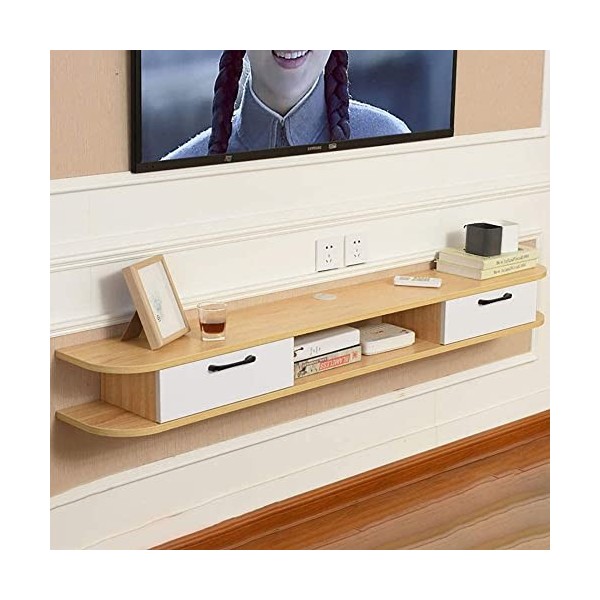 Meuble TV Mural, Meuble TV Flottant pour la Protection de lenvironnement, Meuble TV Suspendu, routeur, Support de décodeur/A