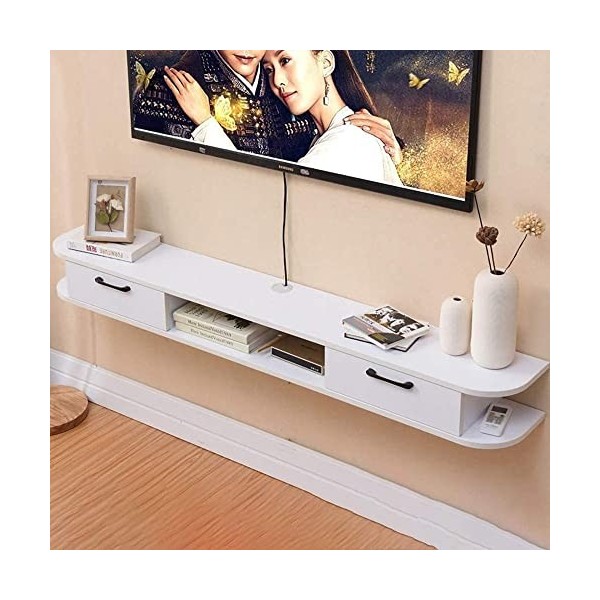 Meuble TV Mural, Meuble TV Flottant pour la Protection de lenvironnement, Meuble TV Suspendu, routeur, Support de décodeur/A