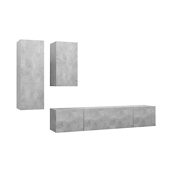Home Hardware Businese Meuble TV 4 pièces en bois Gris béton