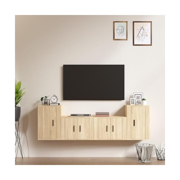 Home Hardware Businese Meuble TV 4 pièces en chêne Sonoma