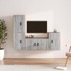 TEKEET Home Hardware Businese Meuble TV 4 pièces en bois Sonoma Gris