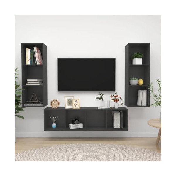 Home Hardware Businese Meuble TV 3 pièces Gris