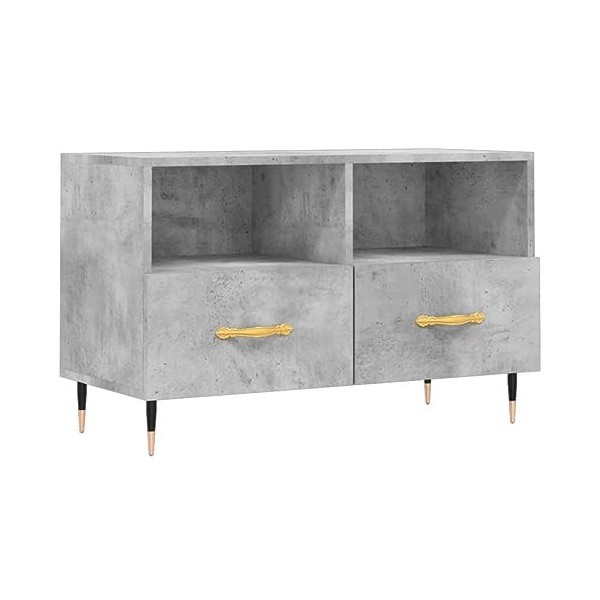 vidaXL Meuble TV Gris béton 80x36x50 cm Bois dingénierie