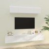 WOODEY Meuble TV 4 pièces en bois blanc brillant