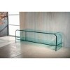 IMAGO FACTORY Net | Plateau en verre incurvé avec étagère, table pour TV en verre, meuble de salon, base TV moderne, meuble T