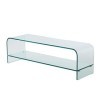 IMAGO FACTORY Net | Plateau en verre incurvé avec étagère, table pour TV en verre, meuble de salon, base TV moderne, meuble T