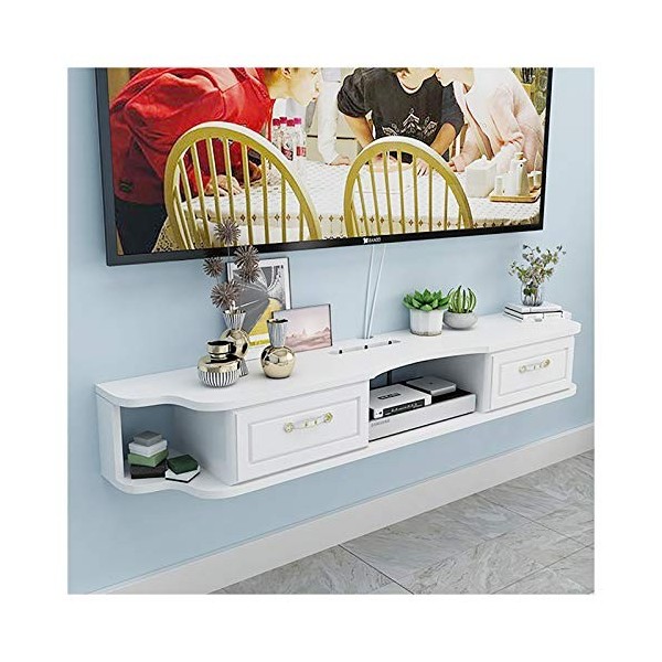 Meuble TV, Lowboard TV, étagères flottantes, étagère Flottante pour Composants de Meuble TV, Console Audio/vidéo Murale 47,2/