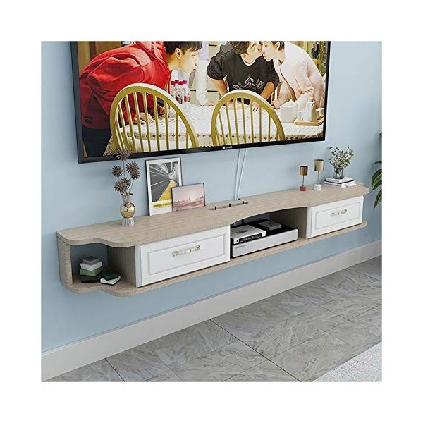 Meuble TV, Lowboard TV, étagères flottantes, étagère Flottante pour Composants de Meuble TV, Console Audio/vidéo Murale 47,2/