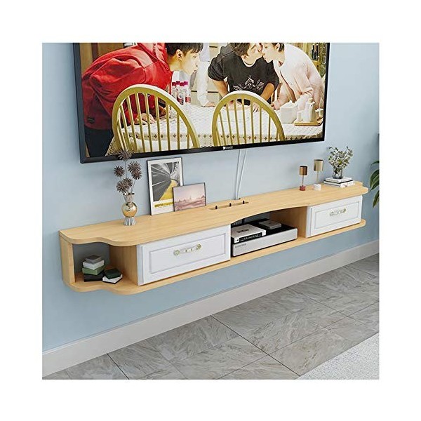 Meuble TV, Lowboard TV, étagères flottantes, étagère Flottante pour Composants de Meuble TV, Console Audio/vidéo Murale 47,2/