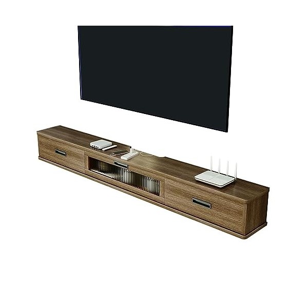 YUZDNM Meuble TV, Meuble TV Bas, Console Multimédia Murale, Étagère Flottante pour Meuble TV 120/140/160cm, Étagère Audio Vid