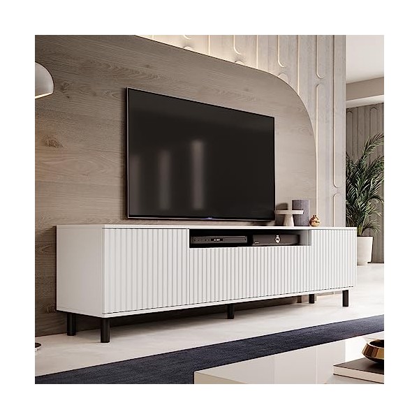 Petits-meubles Meuble TV 3 Portes 200 cm Lenny Blanc