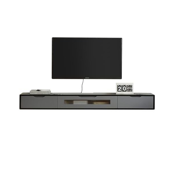 FPIGSHS Meuble TV Flottant Fixé Au Mur - Bois Massif Meuble TV Suspendu,120/140/160cm Table Console Multimédia Murale pour Fo