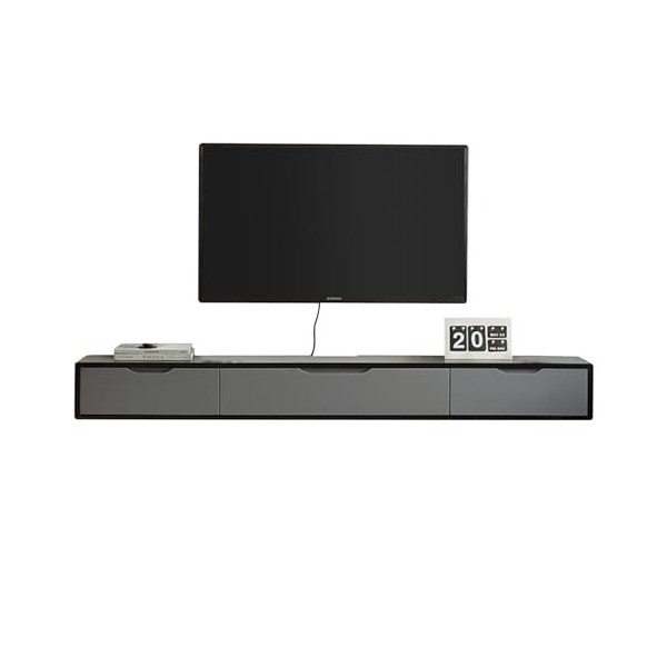 FPIGSHS Meuble TV Flottant Fixé Au Mur - Bois Massif Meuble TV Suspendu,120/140/160cm Table Console Multimédia Murale pour Fo