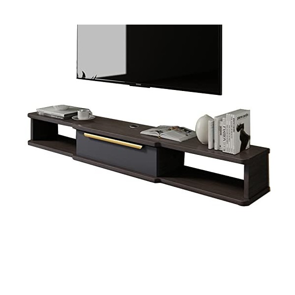 HeEdz Unité Murale Support Flottant Fixation Murale, Décodeur Routeur WiFi Étagère De Projecteur, Support De Stockage Audio/V