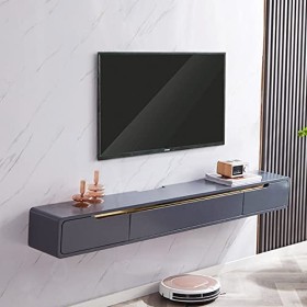 Meuble TV Mural Meuble TV Flottant - Console multimédia Murale avec 2 tiroirs, Meuble TV pour Centre de Divertissement Flotta