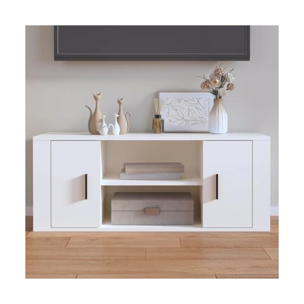 Meuble TV,Étagère TV Flottante, Support de Télévision Flottant Fixé au Mur Centre de Console Multimédia de Divertissement Gra