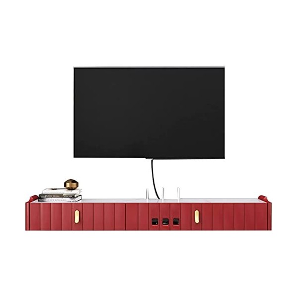 URBERY Étagère Flottante pour Meuble TV, 47,2/55. Console de Meuble TV Murale 1 po avec 1 tiroir, étagère vidéo Woodeno, pour