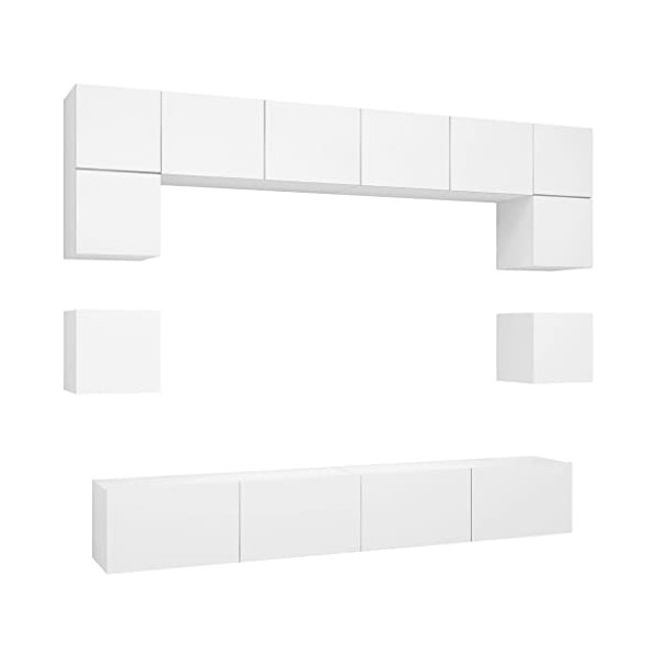 VEEKI Meuble TV, Meuble TV Suspendu, Meuble, Meuble TV avec Rangement，Meuble Industriel, Convient pour Salon ou Chambre, Ense