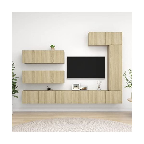 Meuble TV, Meuble TV Suspendu, Meuble TV Blanc, Meuble TV Industriel, Meubles de Salon, Salon, Chambre, Cadre en Acier, vidaX