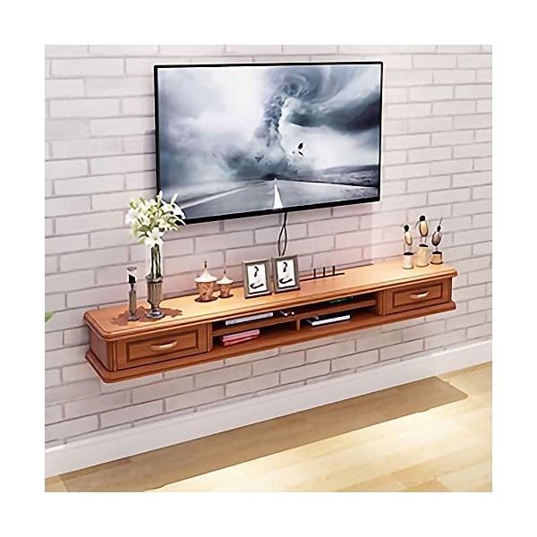 Meuble TV Mural,Meuble De Divertissement Mural Meuble TV Flottant avec 2 Tiroirs pour Petit Appartement Salon Chambre/a/120Cm