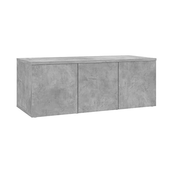 VEEKI Meuble TV, Meuble TV Suspendu, Meuble TV Blanc, Meuble TV Industriel, Meubles de Salon, Salon, Chambre, Cadre en Acier,