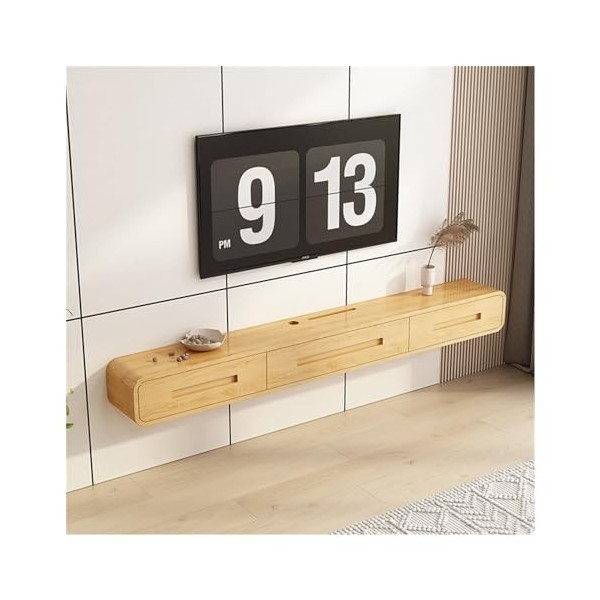 Meuble TV Suspendu Étagère TV murale, composants darmoire de console multimédia flottante, support de télévision, deux tiroi